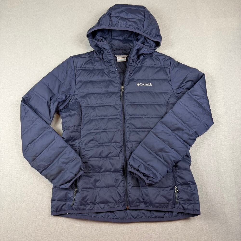 Columbia Omni-Shield Navy Hooded Puffer Jacket L